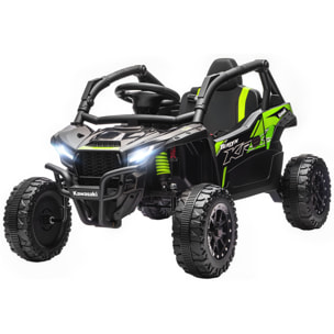 Buggy Kawasaki teryx KRX 1000 12V 2 moteurs 25W télécommande effets sonores lumineux vert
