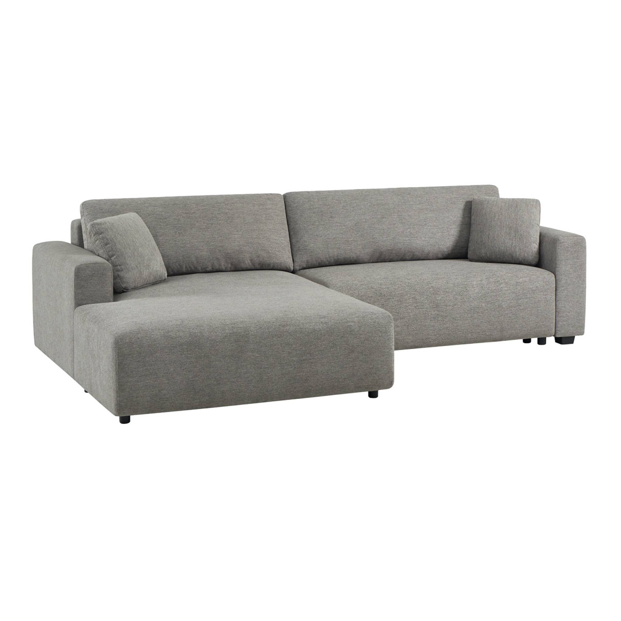 Canapé d'angle gauche convertible 3 places tissu avec coffre WIDE