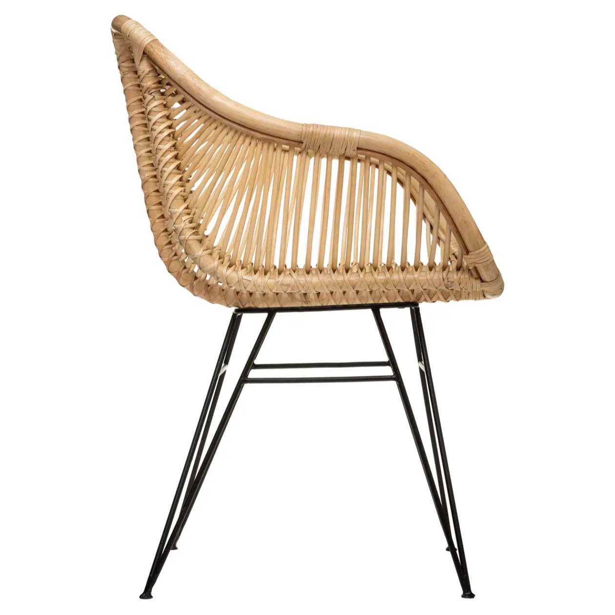 Fauteuil "Koeta" métal rotin