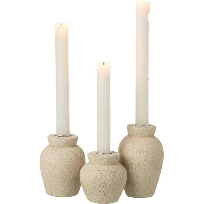 J-Line bougeoir - ciment - beige - large