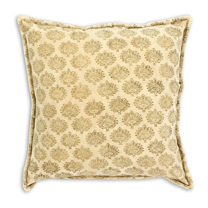 Coussin en velours beige 45cm DORI