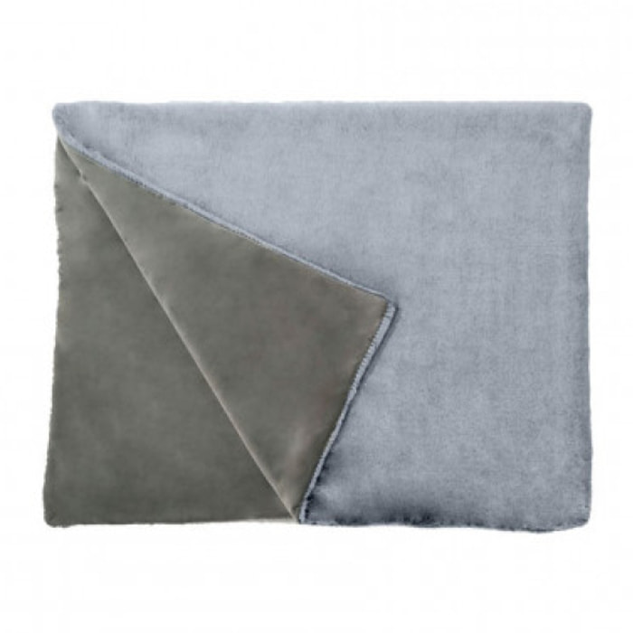 Plaid 130x170 cm doux polaire gris givré - WOOLY