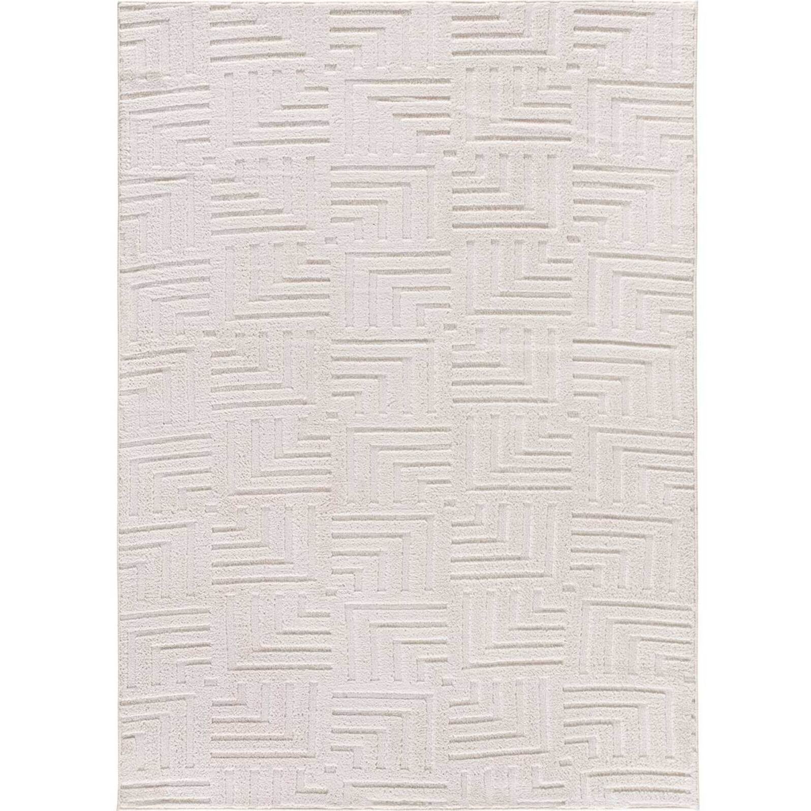 Alfombra lavable con relieve en color blanco Estilo, varias medidas disponibles