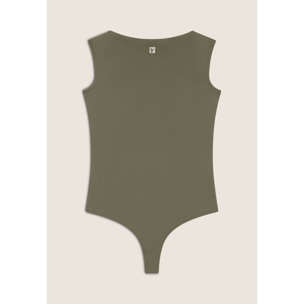 Body senza maniche con scollo quadrato