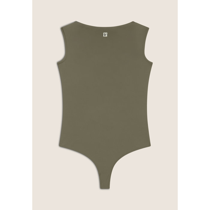 Body senza maniche con scollo quadrato