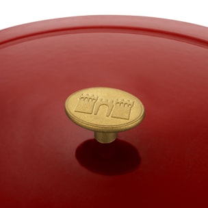 Cocotte en fonte 37 cm, Ovale, Rouge