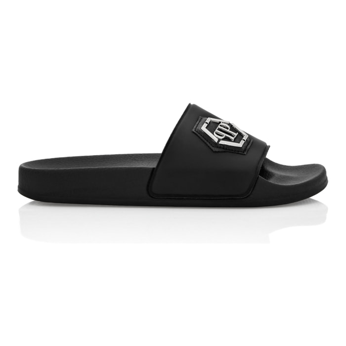 PHILIPP PLEIN Flat Gummy Sandals HEXAGON