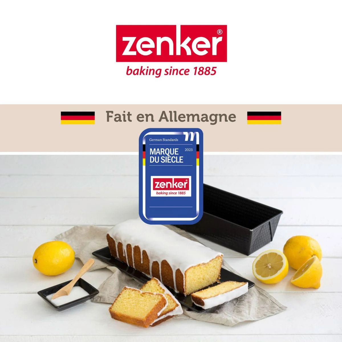 Set pâtisserie avec moule à manqué à charnière, 2 bols à mixer et spatule Zenker