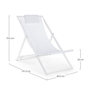 Set di 4 sdraio TAYLOR bianco