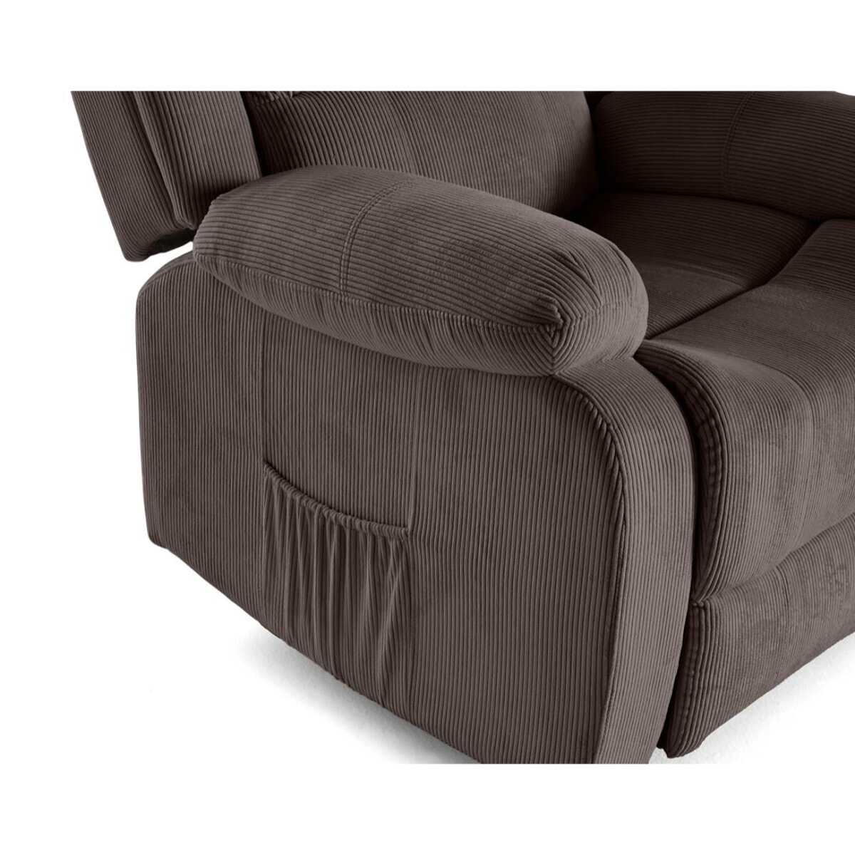 Armand - fauteuil relax électrique en velours côtelé - Marron