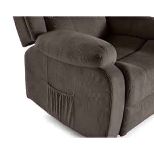 Armand - fauteuil relax électrique en velours côtelé - Marron