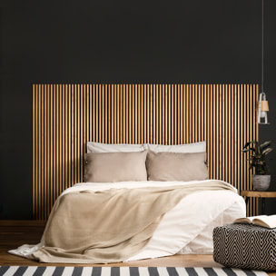 Rouleau revêtement adhésif vinyle au mètre - Sticker mural tête de lit - LATTES DE BOIS CONTEMPORAINES