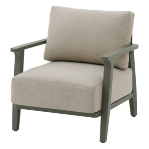 Fauteuil de salon de jardin "Pulpy" vert laurier aluminium et polyester
