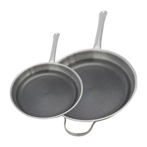 Ensemble de Poêles de cuisson en inox Elo Relief Solution 24 cm et 32 cm