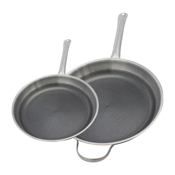 Ensemble de Poêles de cuisson en inox Elo Relief Solution 24 cm et 32 cm