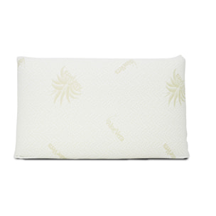 Guanciale Memory Foam Modello Saponetta con Federa all'Aloe Vera Cuscino Sfoderabile, Traspirante e Morbido