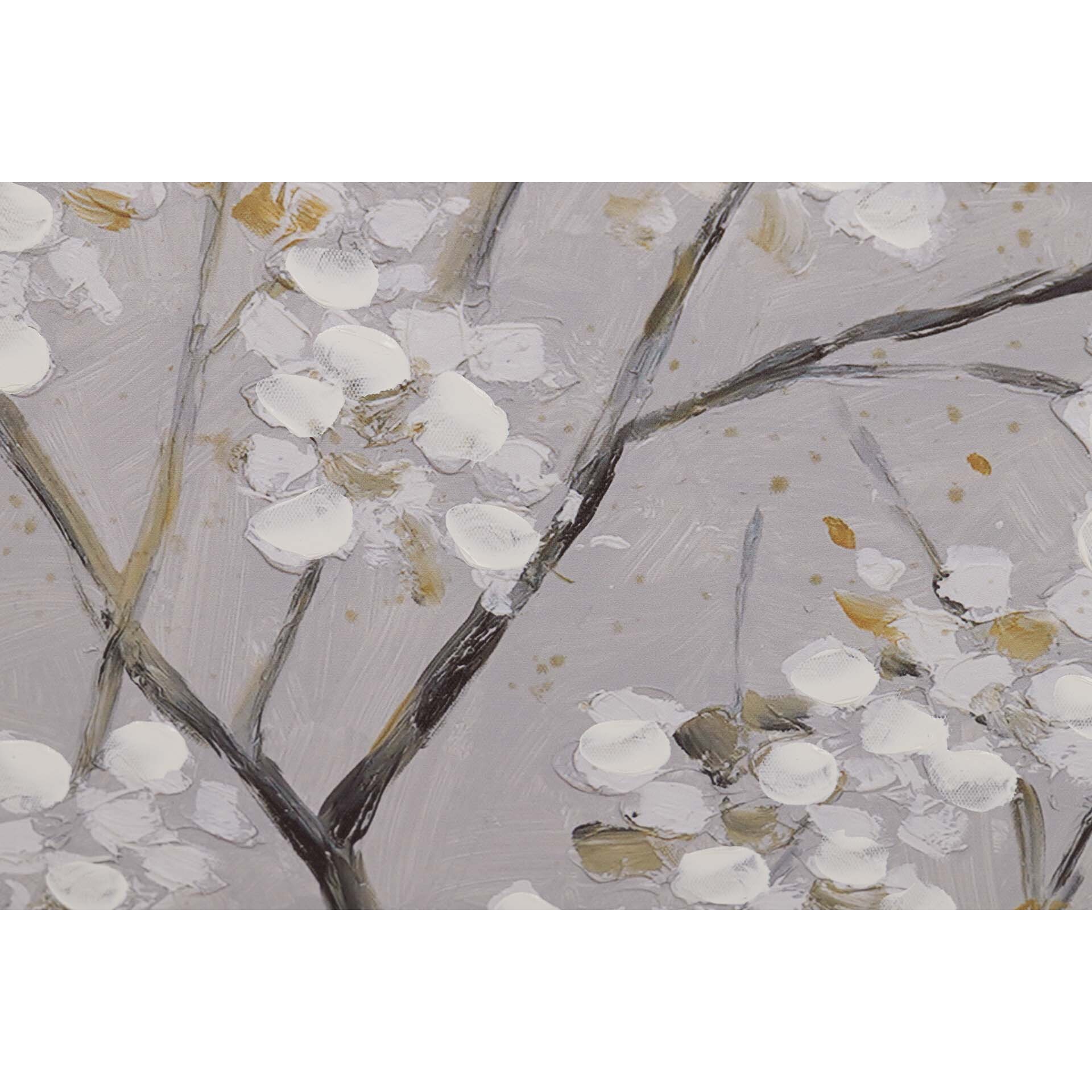 Set 2 Lienzos Almendro 40% Pintado Mano 60x3x60 Cm
