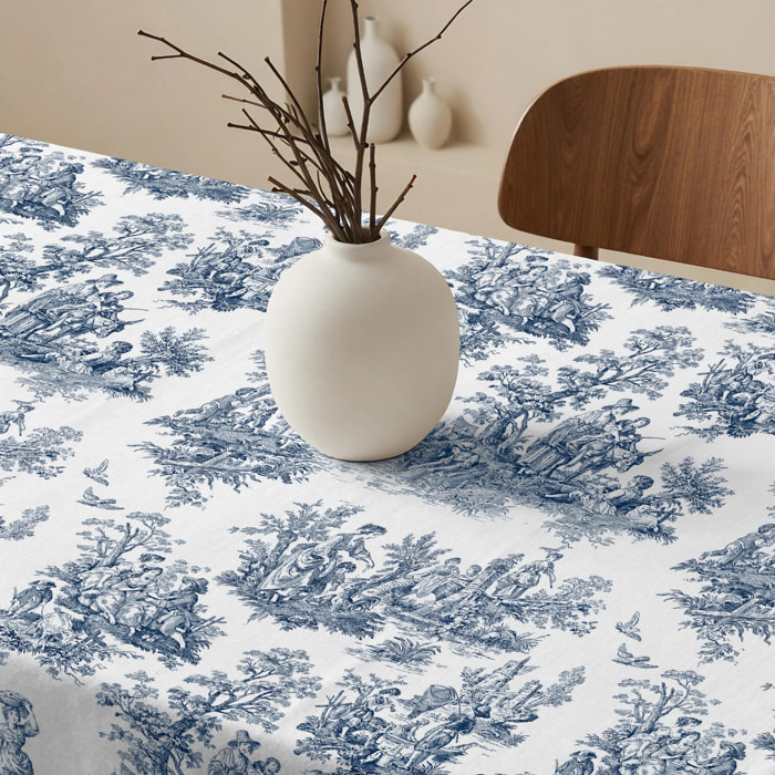 Nappe anti-taches 100% coton Paulo Blue