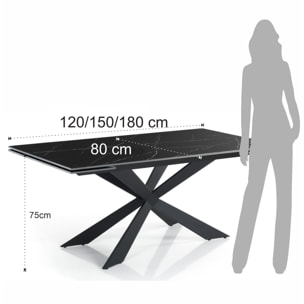 Oresteluchetta Tavolo allungabile WARD 120 BLACK MARBLE - BLACK