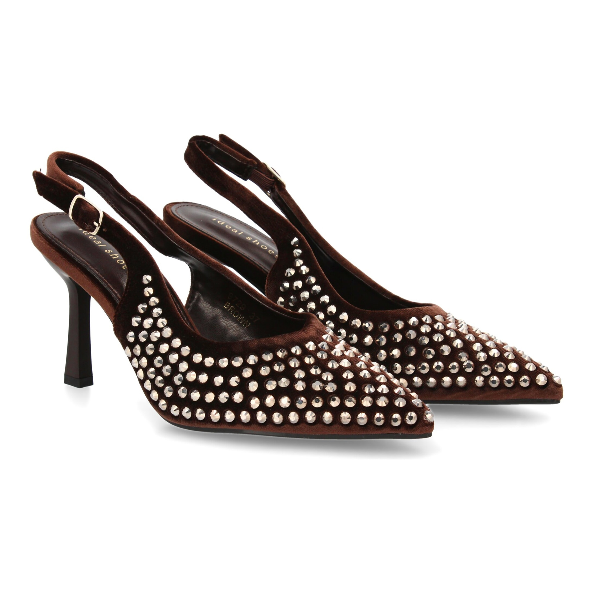 Zapato de salón punta fina y pedrería