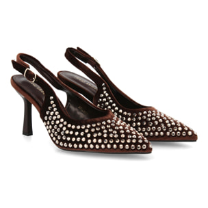 Zapato de salón punta fina y pedrería