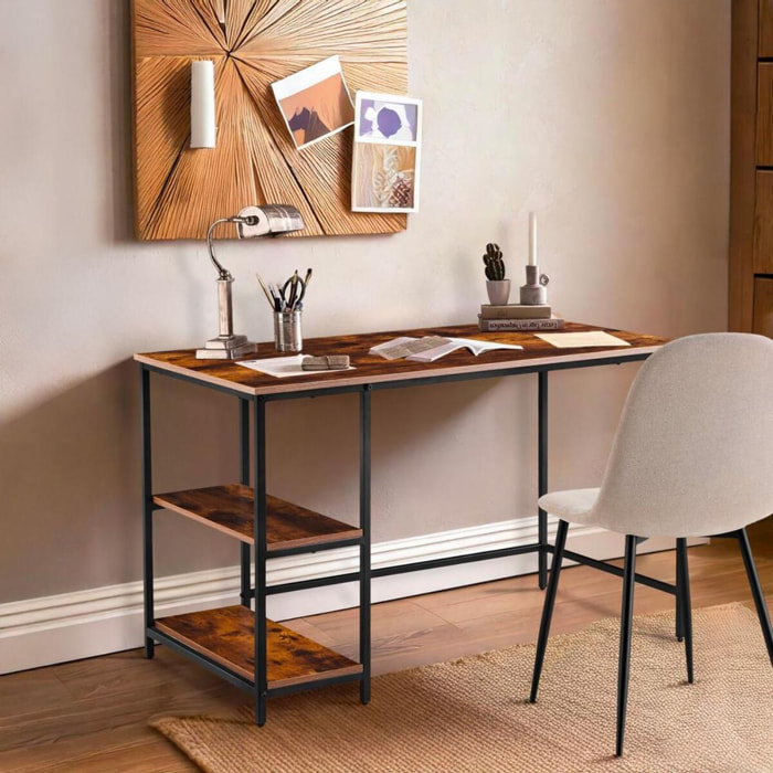 Scrivania moderna industrial con 2 ripiani 120x60x75 cm - Tyler