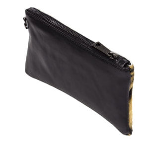 Fiorella Bolso de mano Mujer.Piel auténtica Sauvage Cavallino Tigre