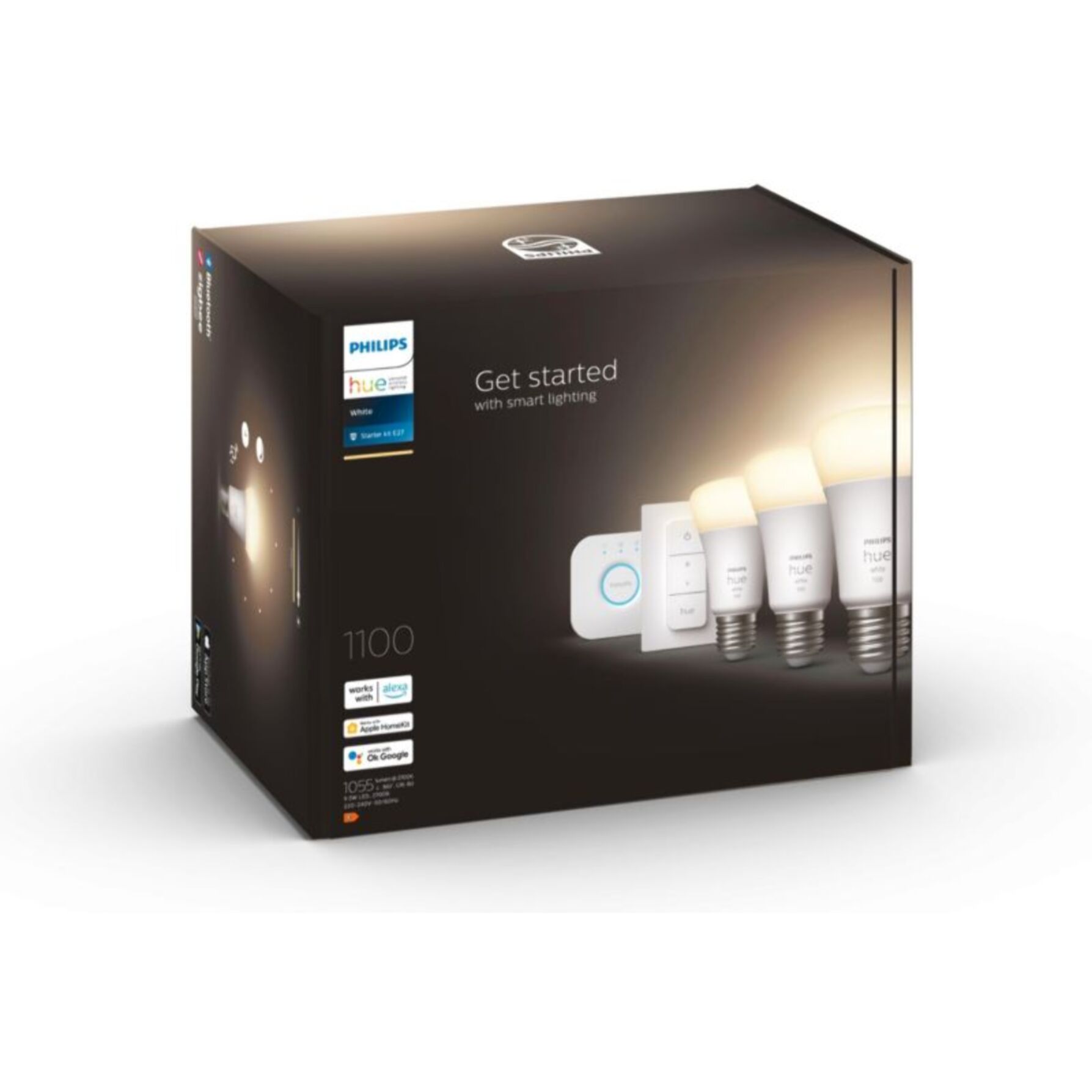 Pack PHILIPS HUE White E27 x3 + pont + tlc