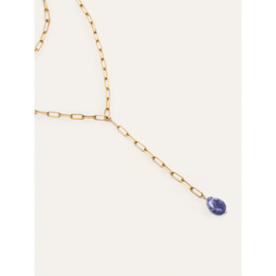 Collar Triple Chic Drop Acero Baño Oro