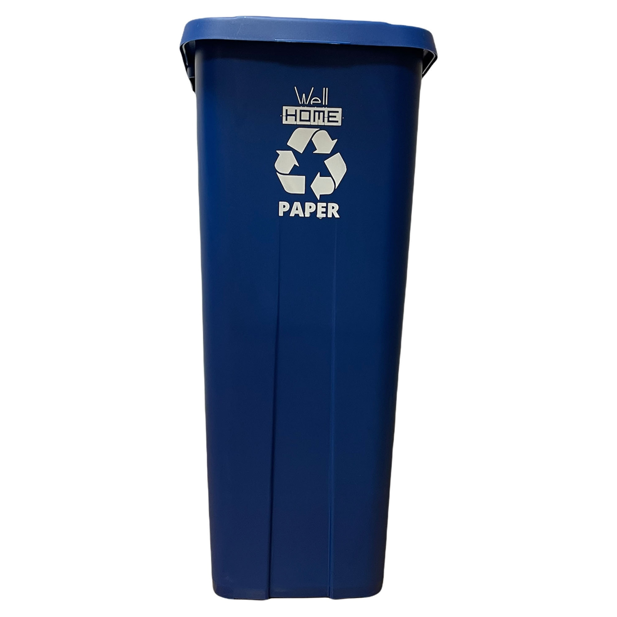 Contenedor - cubo de basura wellhome reciclo 110l, cerrado con tapa, ideal para reciclaje de papel y cartón, con ruedas