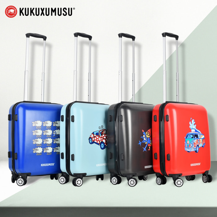 Maleta con ruedas azul marino modelo sheeps kukuxumusu