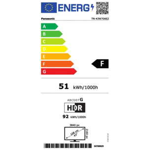 TV LED PANASONIC TN-43W70AEZ