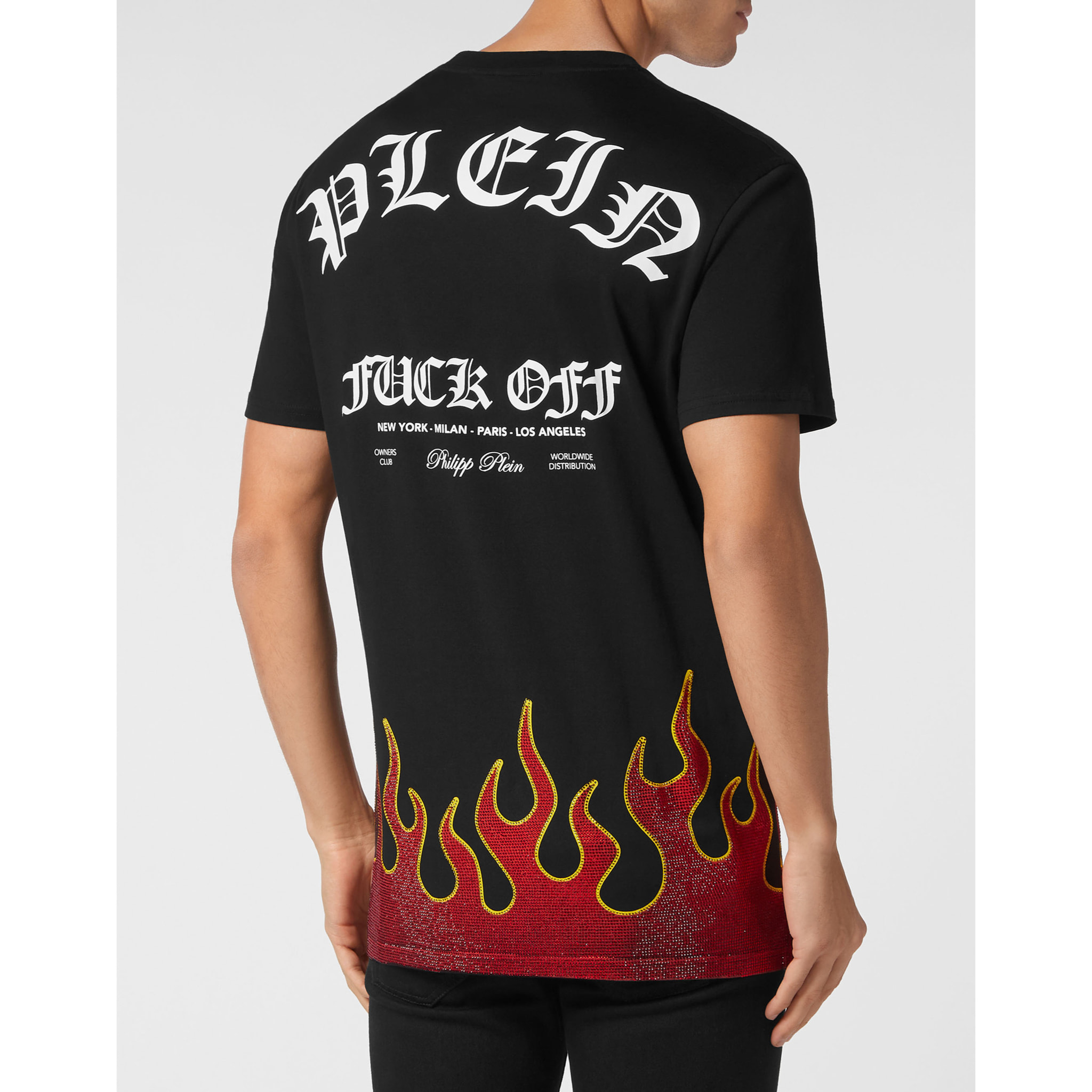 PHILIPP PLEIN Camiseta de cuello redondo y manga corta FLAME