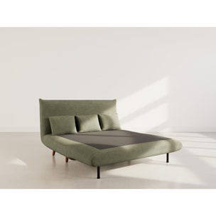 Lumi - Banquette convertible clic-clac 2 places en velours côtelé - Vert