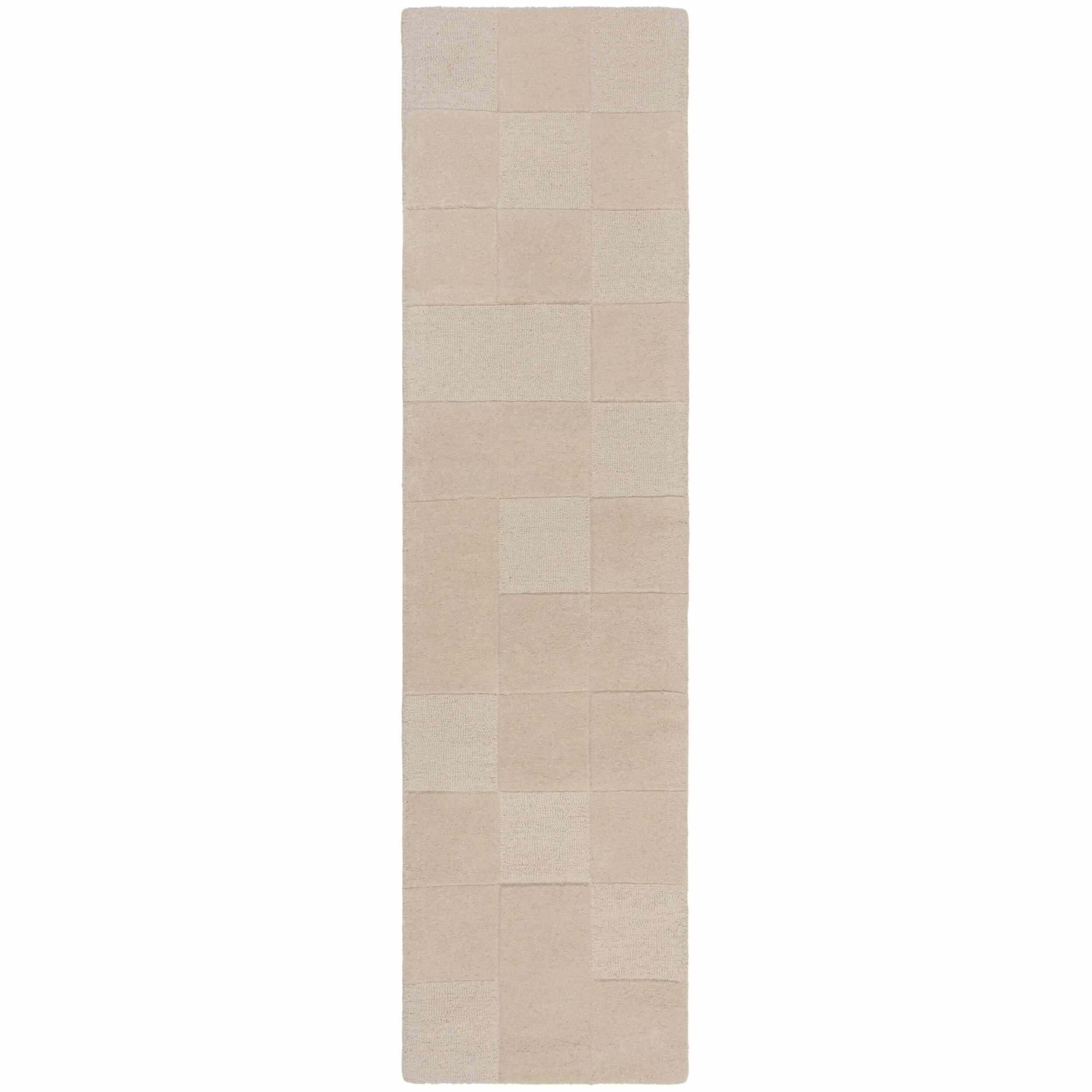 Tapis de couloir en laine CHECKERBOARD Beige