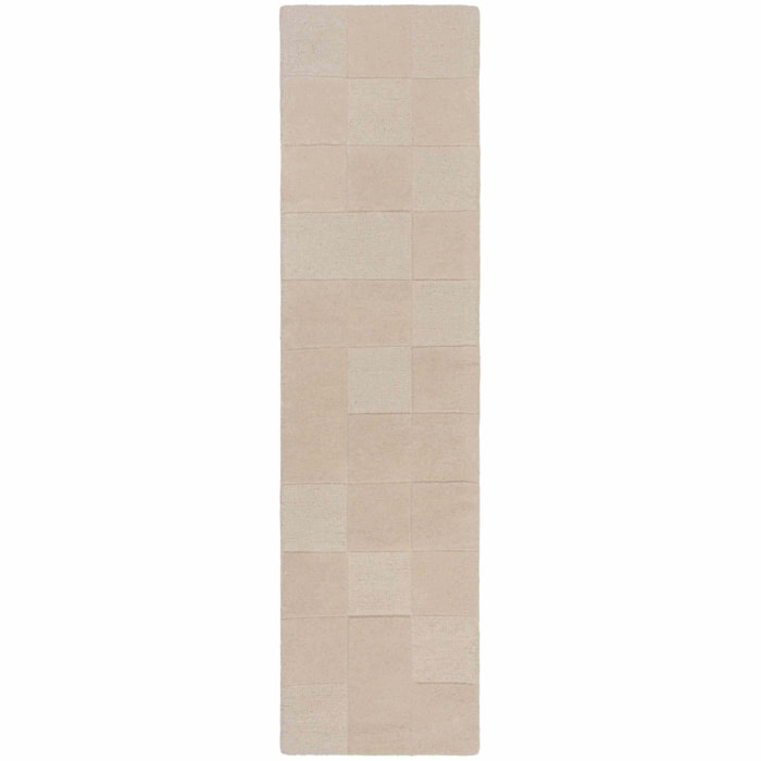 Tapis de couloir en laine CHECKERBOARD Beige