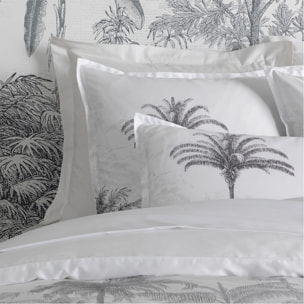 Parure de lit Housse de couette + taie rectangle en percale de coton, AMAZONE, Blanc