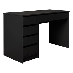 Bureau en bois 5 tiroirs "Malika" - 120 x 75 x 55 cm - Noir