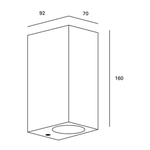 Forlight Aplique Ip44 Kubo Double Emission Gu10 7W Negro