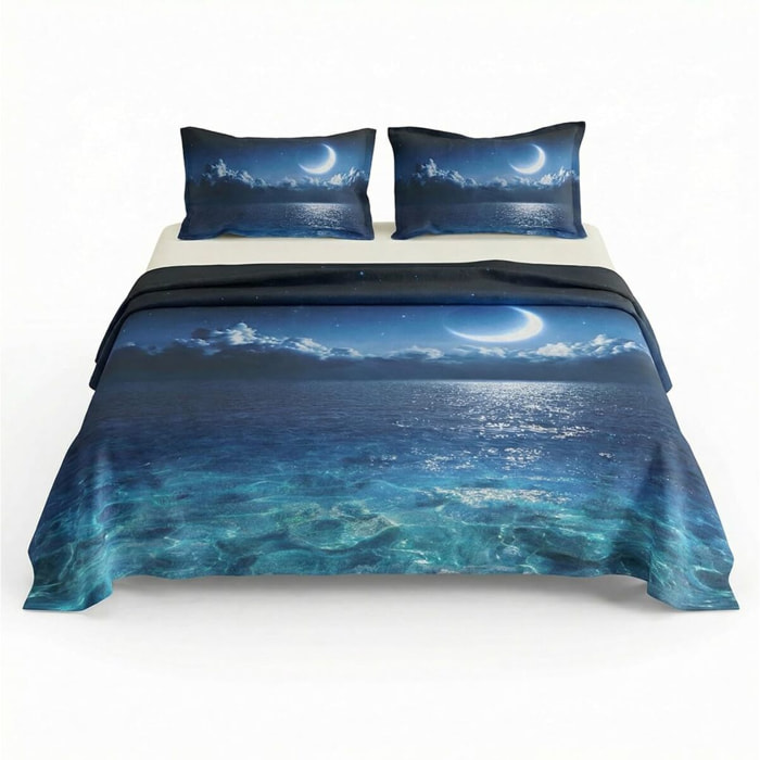 Set completo letto matrimoniale 100% cotone, 180x200 cm, con Stampa Digitale di Alta Qualità, Intrecci