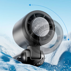 Mini ventilador de mano recargable con 5 velocidades principales y panel refrigerador.