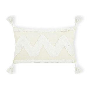 Cuscino salotto bianco con ricamo 30x50 - Prism