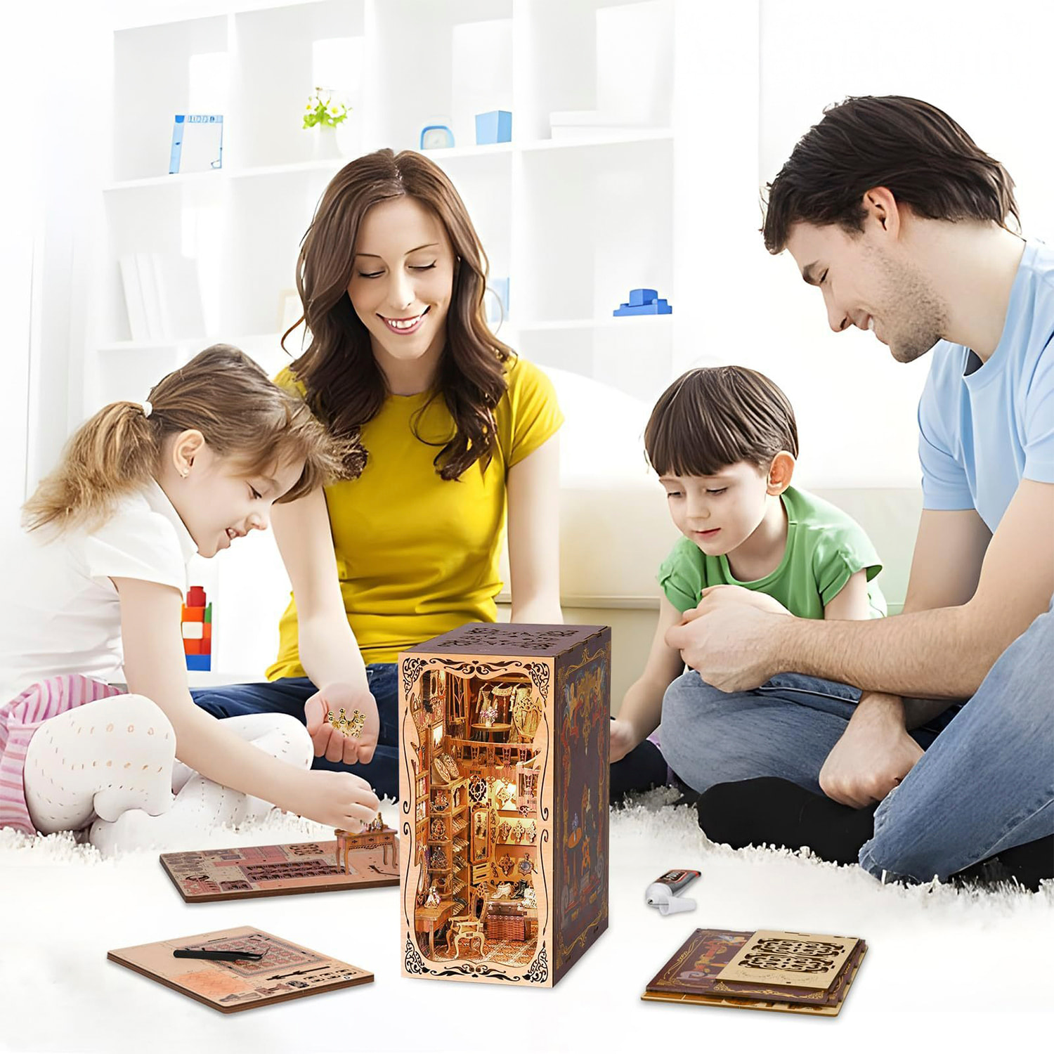 Guardarropa de la Duquesa. Book Nook de madera, diseño 3D realista con gran detalle, cubierta y luces led. 241 piezas.