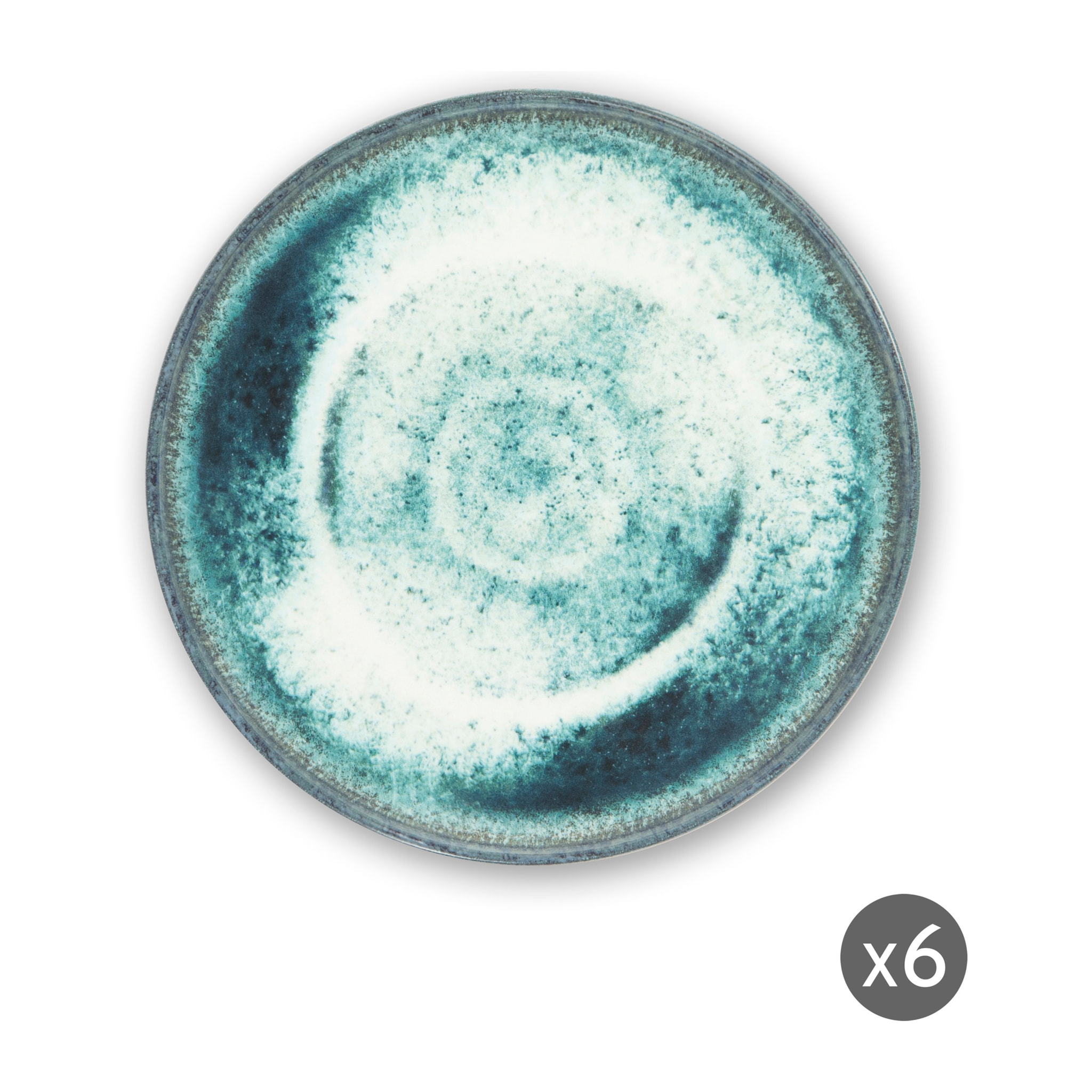 Set de 6 assiettes à dessert Excelsa – Atena, Céramique Bleue