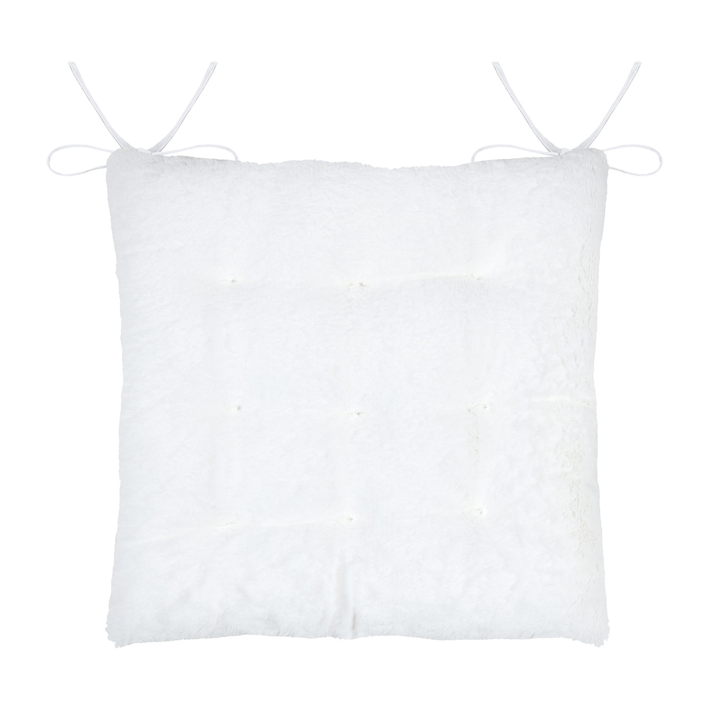 Galette de chaise imitation fourrure - Blanc