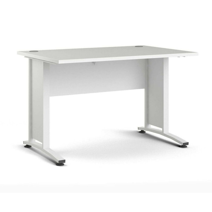Scrivania Amigos, Scrittoio multiuso, Tavolo per ufficio porta PC, Piano di lavoro, 120x80 h75 cm, Bianco