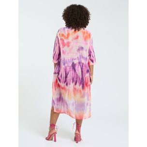 Fiorella Rubino - Vestito chemisier in georgette tie-dye - Viola
