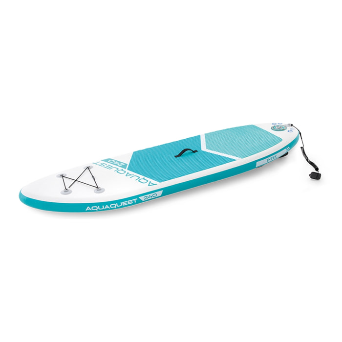 Intex Aqua Quest 240 SUP, con Pompa Manuale e Remo da 216 cm, 244x76x13 cm