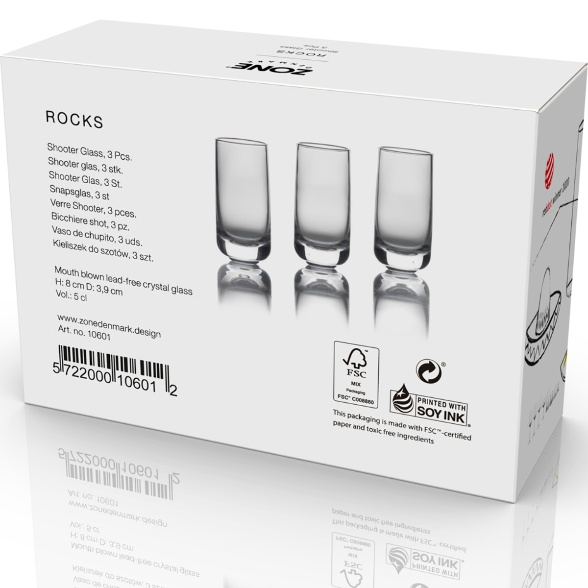 Set de 3 verres à shooter Rocks5 cl