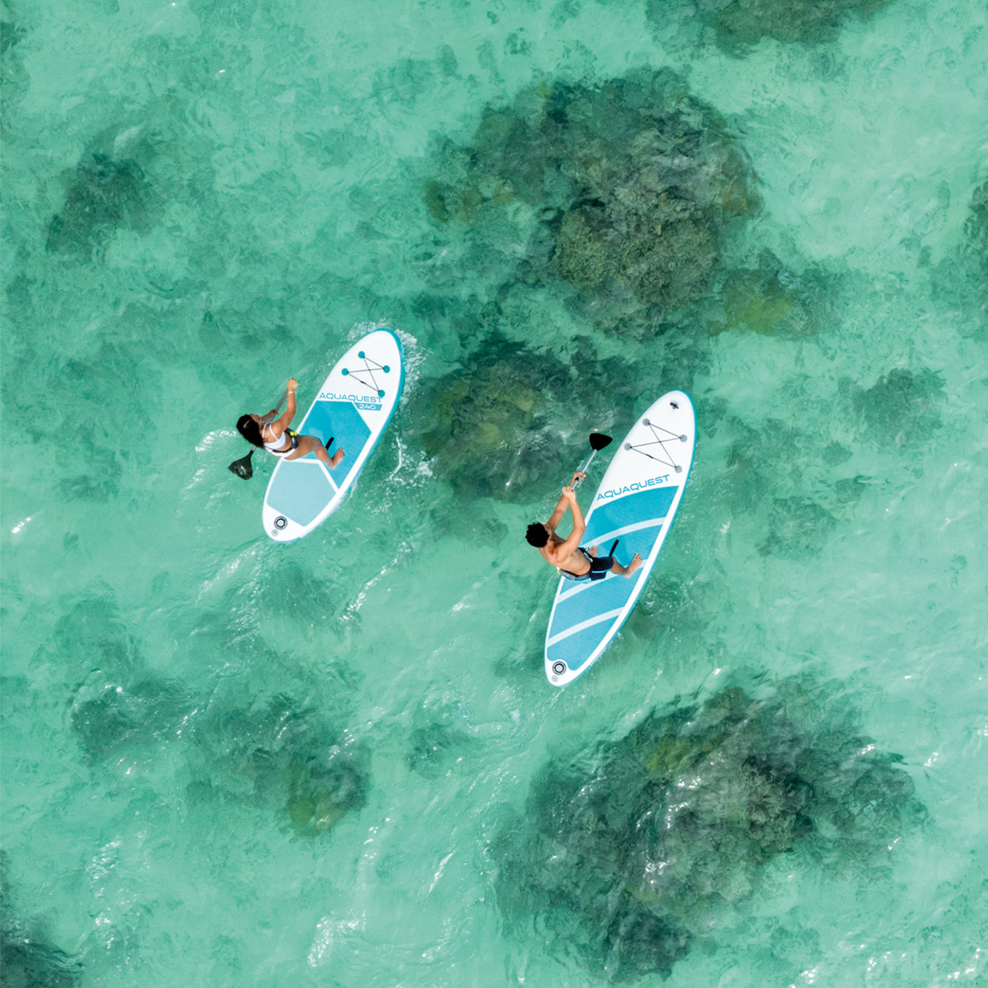 Intex Aqua Quest 240 SUP, con Pompa Manuale e Remo da 216 cm, 244x76x13 cm